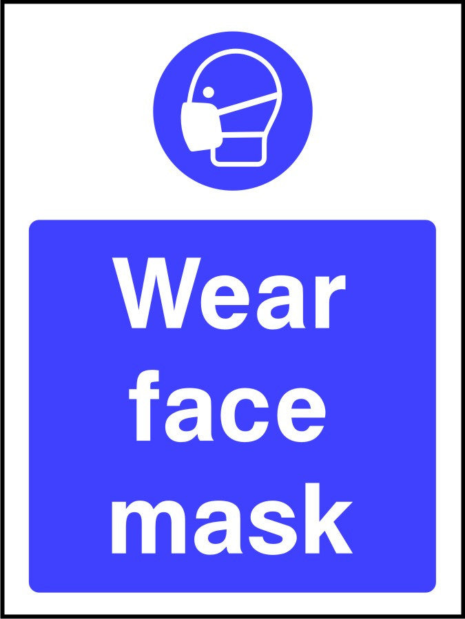 Wear face mask safety sign