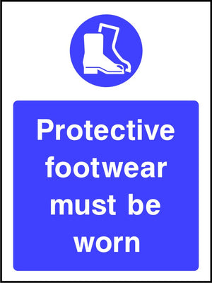 Protective footwear must be worn safety sign