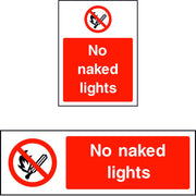 No naked lights safety sign
