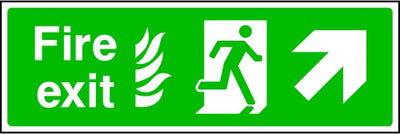 Fire Exit Running Man and Arrow Up Right Sign
