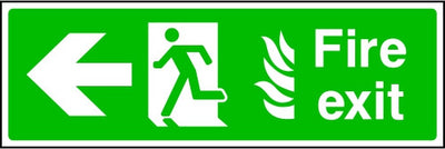Fire Exit Running Man and Arrow Left Sign