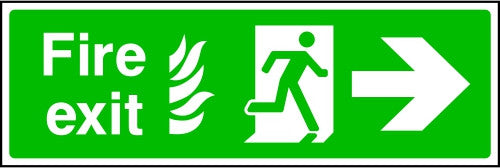Fire Exit Running Man and Arrow Right Sign