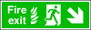 Fire Exit Running Man and Arrow Down Right Sign