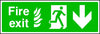 Fire Exit Running Man and Arrow Down Sign