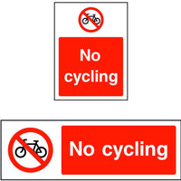 No cycling safety sign