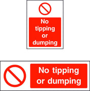 No tipping or dumping sign