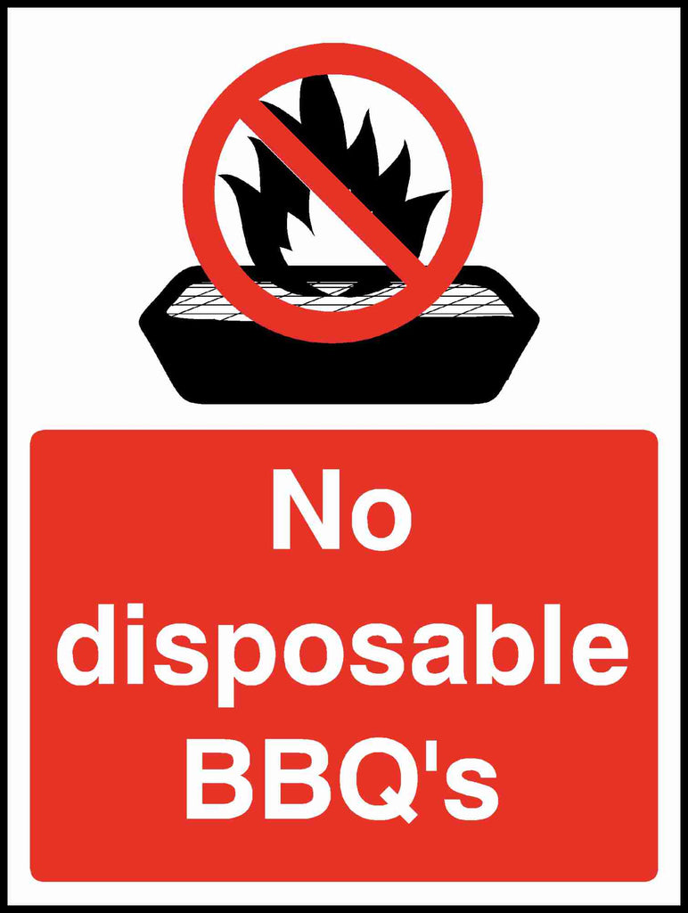 No disposable BBQ's sign | SK Signs & Labels | SK Signs & Labels Ltd