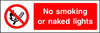 No smoking or naked lights safety sign