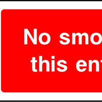 No smoking in this entrance safety sign