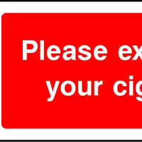 Please extinguish your cigarette sign