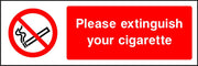 Please extinguish your cigarette sign