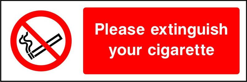 Please extinguish your cigarette sign
