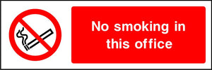 No smoking in this office sign