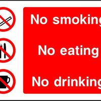 No smoking No Eating No Drinking sign