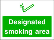 Designated smoking area sign