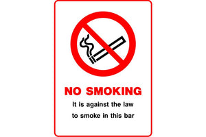 No Smoking It is against the law to smoke in this bar sign