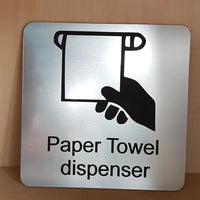 Engraved Paper Towel Dispenser Symbol Sign