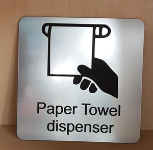 Engraved Paper Towel Dispenser Symbol Sign