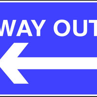 Way Out arrow left sign
