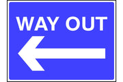 Way Out arrow left sign