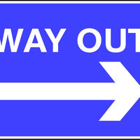 Way Out arrow right sign