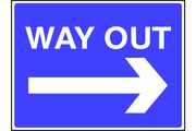 Way Out arrow right sign