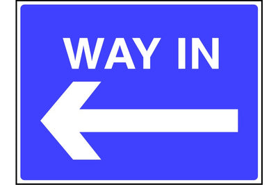 Way In arrow left sign
