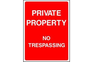 Private Property No Trespassing sign