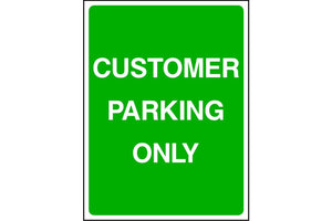 Customer Parking Only sign