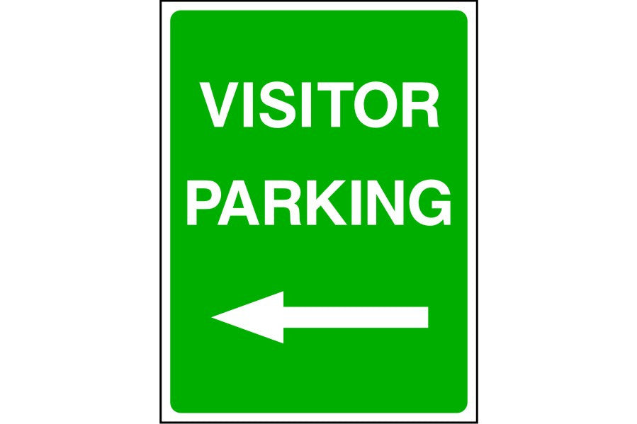 Visitor Parking left arrow sign