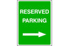 Reserved Parking arrow right sign