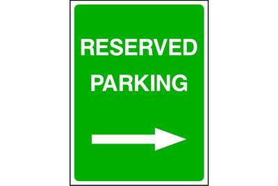 Reserved Parking arrow right sign