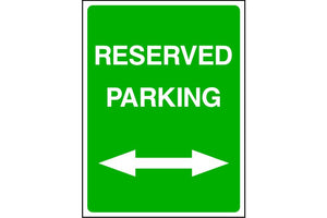 Reserved Parking either direction sign