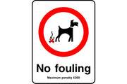 No dog fouling penalty sign