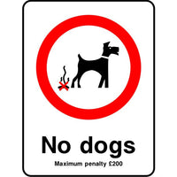 No dogs penalty sign