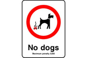 No dogs penalty sign