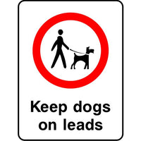 Keep dogs on leads sign