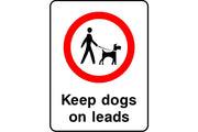 Keep dogs on leads sign