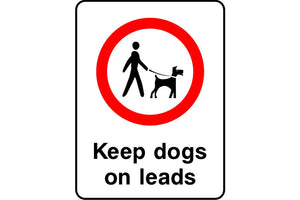 Keep dogs on leads sign