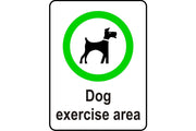 Dog excercise area sign