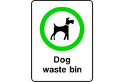 Dog waste bin sign