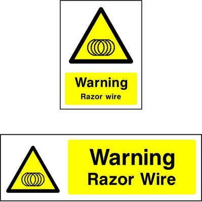 Warning Razor wire sign