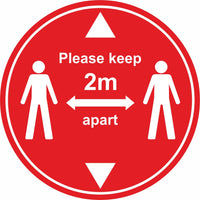 Keep 2m apart with arrows Floor Sign