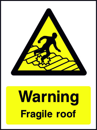 Warning Fragile Roof safety sign