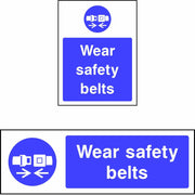 Wear safety belts safety sign