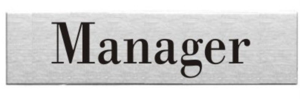 Engraved Stainless Steel Manager Door Sign | SK Signs & Labels