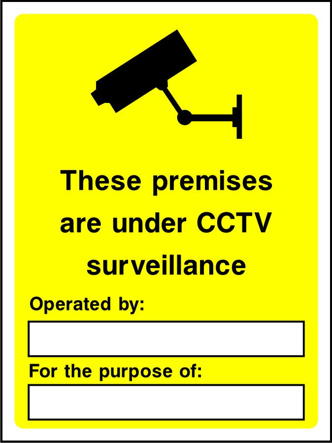 These premises are under CCTV surveillance with operated by details sign