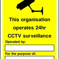 This organisation operates a 24hr CCTV surveillance sign