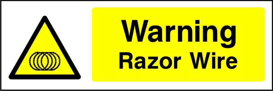Warning Razor wire sign | SK Signs & Labels | SK Signs & Labels Ltd