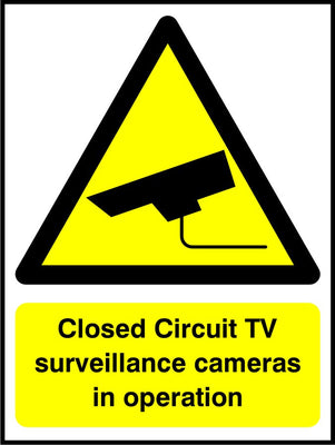 Closed Circuit TV surveillance cameras in operation sign